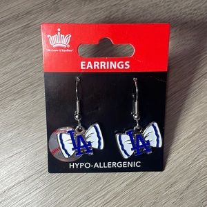 NWT LA Dodgers Bow Earrings